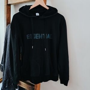 Men's Black Hoodie “Essential” Graphic (Medium)